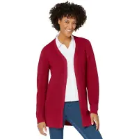Casual Looks Strickjacke , Damen, Gr. 36, rot, 50% Baumwolle, 50% Polyacryl, unifarben, Strickjacken Strickjacke