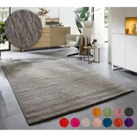 Otto Home Wollteppich "Karchau, Handwebteppich", grau, B:250cm H:13mm L:350cm, Schurwolle, Teppiche, Wollteppich, reine Wolle, meliert, handgewebt, brilliante Farben