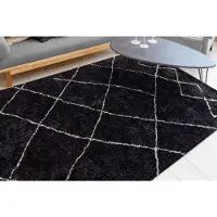 My Home Hochflor-Teppich "Amanda" Gr. 2, grau (anthrazit), B:80cm H:27mm L:150cm, Kunstfaser, Teppiche, Hochflor-Teppich, Wohnzimmer
