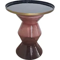 Paroli Beistelltisch "Katris II", rot (rot, gold), B:50cm H:53cm T:50cm, Tische, Beistelltisch