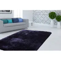 My Home Hochflor-Teppich "Barin" Gr. 2, blau, B:80cm H:90mm L:150cm, Kunstfaser, Teppiche, Hochflor-Teppich, besonders weicher Teppich