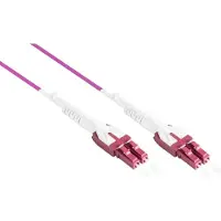 Varia LWL Patchkabel OM4 Duplex 15m LC-LC Uniboot violett, halogenfrei