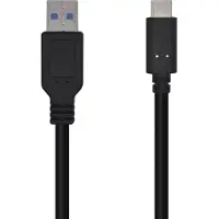 Aisens A107-0449, 0,5 m, USB A, USB C, USB 3.2 Gen 2 (3.1 Gen 2), 10 Gbit/s, Schwarz