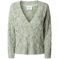 Pepe Jeans für Damen. PL702306 Camilla Pullover grün (XS), Lässig, Baumwolle, Langarm