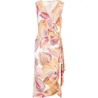 Cartoon Jerseykleid "Jerseykleid mit Raffung", Damen, Gr. 34, EURO, bunt (cream, rosé), 93% Polyester PES. 7% Elasthan EL., Kleider Jerseykleid