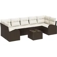 vidaXL Gartensofa-set 8 stk. Braun Poly-Rattan