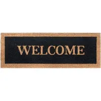 Hanse Home Fußmatte "Mix Mats Kokos Welcome Border, Türmatte", rechteckig, 15 mm Höhe, Kokos, Schmutzfangmatte, Outdoor, Rutschfest, Innen, Kokosmatte, Flur