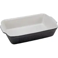 Creatable Auflaufform "Classic Black & White", Steinzeug, (1 St.), außen Schwarz, innen strahlend weiß und glänzend, 20x34 cm