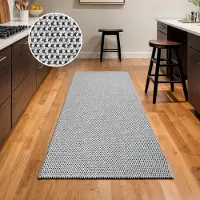Sanat 1100000002199 "Lora Plus, auch als Läufer", schwarz, B:80cm H:5mm L:300cm, Kunstfaser, Teppiche, 1100000002199, Kurzflor, uni, gekettelt, Wohnzimmer, Kinderzimmer