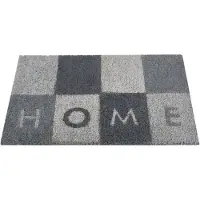 Andiamo Fußmatte "Kokos Home", blau (graublau), B:40cm H:17mm L:60cm, Kokos, Teppiche, Fußmatte, Schmutzfangmatte, mit Spruch, In- und Outdoor geeignet
