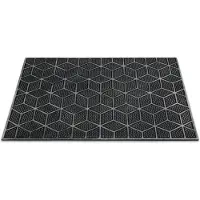 Wecon Home Fußmatte "Bossa Groove", grau (silber grau), B:40cm H:4mm L:60cm, Gummi, Teppiche, Fußmatte, Gummi, pflegeleicht, abwaschbar, rutschfest, geometrisches Muster