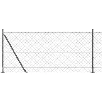 vidaXL Maschendrahtzaun mit Betonsockel 10 x 0,8 m Grau Netz