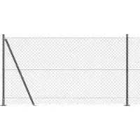 vidaXL Maschendrahtzaun mit Betonsockel 10 x 1,2 m Grau Netz