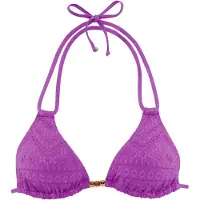 LASCANA Triangel-Bikini-Top "Omara", Damen, Gr. 38, Cup C/D, lila, Microfaser, Recycling-Polyamid, Bikini-Oberteile Triangel-Bikini-Top, mit Lochstickerei