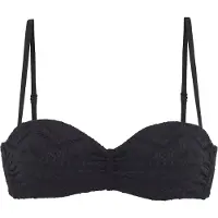 LASCANA Bügel-Bandeau-Bikini-Top "Omara", Damen, Gr. 44, Cup E, schwarz, Recycling-Polyamid, unifarben, Bikini-Oberteile Bügel-Bandeau-Bikini-Top, mit Lochstickerei