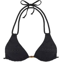 LASCANA Triangel-Bikini-Top "Omara", Damen, Gr. 44, Cup C/D, schwarz, Microfaser, Recycling-Polyamid, Bikini-Oberteile Triangel-Bikini-Top, mit Lochstickerei, Topseller