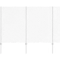 vidaXL Maschendrahtzaun mit Pfosten 10 x 1,5 m Verzinkter Stahl Silber