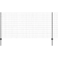 vidaXL Euro-Zaun mit Pfosten 10 x 1,2 m PVC-beschichteter Stahl Grau