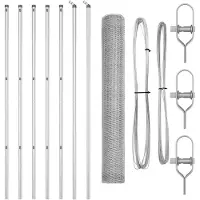 vidaXL Bodenmontierter Sechseckzaun 10 x 1,2 m Verzinkter Stahl Silber