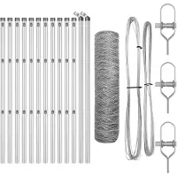 vidaXL Bodenmontierter Sechseckzaun 25 x 0,6 m Verzinkter Stahl Silber