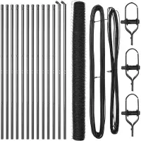 vidaXL Bodenmontierter Sechseckzaun 25 x 1,5 m PVC-beschichteter Stahl
