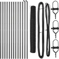 vidaXL Bodenmontierter Sechseckzaun 25 x 1,2 m PVC-beschichteter Stahl