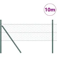 vidaXL Bodenmontierter Sechseckzaun 10 x 0,4 m PVC-beschichteter Stahl