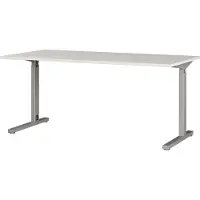 Germania Schreibtisch "Prescott", silber (lichtgrau, silber, silber, lichtgrau), B:160cm H:80cm T:80cm, Tische, Schreibtisch, Breite 160 cm