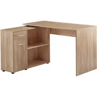 Wohnling Eckschreibtisch mit Regal Sonoma 120x75,5x106,5cm Modern Büro Home Office