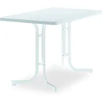 Sieger Tisch 133/W 115 x 70 cm weiß Gestell aus Stahl in weiß, Tischplatte aus Mecalit-Pro in weiß