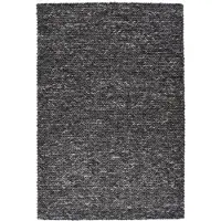 Theko Wollteppich "Arlberg" Gr. 3, grau (dunkelgrau), B:140cm H:23mm L:200cm, Wolle, Teppiche, Wollteppich, meliert, reine Wolle, Strickoptik, ideal im Wohnzimmer & Schlafzimmer