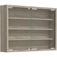 VCM Wandregal "Hängevitrine Wandvitrine Sammel Deko Agisa M", braun (sonoma, eiche), B:57cm H:40cm T:10cm, Regale, Wandregal