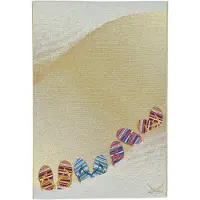 Sansibar Teppich "Rantum Beach SA-017", beige, B:130cm H:5mm L:190cm, Polypropylen, Teppiche, Teppich, Flachgewebe, modernes Design, Motiv Badelatschen, Outdoor geeignet