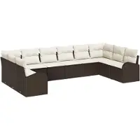 vidaXL Sofa Set 10 stk. Braun [Synthetisch]: Polyrattan
