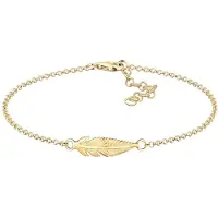 Elli Armkette "Armband Feder 925 Sterling Silber" Gr. 200, gold, Armbänder, Damen, 200, Silber 925 (Sterlingsilber), Armkette