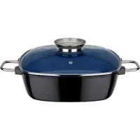 GSW Bräter "Ceramica kobatblau", schwarz, B:28cm H:8,5cm L:28cm, Töpfe, Bräter, Induktion