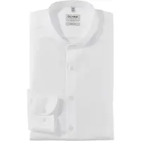 Olymp Businesshemd "Level Five body fit", Herren, Gr. 41, N-Gr, weiß, Web, Obermaterial: 97% Baumwolle, 3% Elastolefin, 2-Knopf-Manschette, Hemden Businesshemd