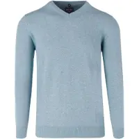 MARVELIS Strickpullover , Herren, Gr. XXL, hellblau, Jersey, Obermaterial: 100% Baumwolle, regular fit, V-Ausschnitt, Rippbündchen, Pullover Strickpullover, V-Ausschnitt, regular fit, Baumwolle