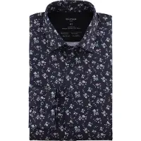 Olymp Businesshemd "24/7 - Luxor modern fit", Herren, Gr. 46, N-Gr, blau (marine), Jersey, Obermaterial: 92% Baumwolle, 8% Elasthan, 2-Knopf-Manschette, Hemden Businesshemd