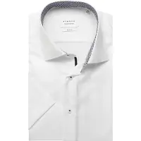Eterna Kurzarmhemd "SLIM FIT", Herren, Gr. 40, Normalgrößen, weiß, Popeline, 100% Baumwolle, schmal, Hemden Kurzarmhemd, NON IRON (bügelfrei)