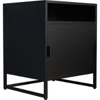 VCM Nachttisch "Metall Nachttisch Beistelltisch Drehtür Flokas L", schwarz, B:45cm T:40cm, Tische, Nachttisch