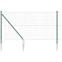 vidaXL Euro-Zaun mit Stacheln 25 x 1 m PVC-beschichteter Stahl Grün