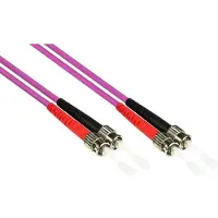 Varia LWL Duplex Patchkabel OM4 Multimode ST-ST 0,5m LSZH violett