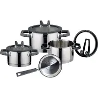 Elo Topf-Set PREMIUM "Rondello", schwarz, Töpfe, Topf-Set, mit integriertem Öl-Dosiersystem, Induktion