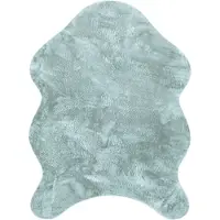 Paco Home Fellteppich "Pelt 640", blau (türkis), B:60cm H:16mm L:90cm, Polyester, Teppiche, Fellteppich, Kunstfell, Uni Farben, sehr weicher Flor