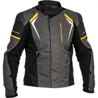 Lindstrands Sandvik wasserdichte Motorrad Textiljacke, schwarz/orange, 46