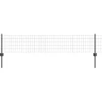 vidaXL Euro-Zaun mit Pfosten 10 x 0,4 m PVC-beschichteter Stahl Grau
