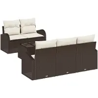 vidaXL Gartensofa-set 6 stk. Braun Poly-Rattan