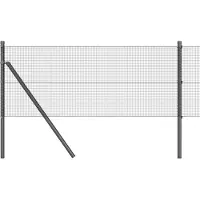 vidaXL Geschweißter Drahtzaun, bodenverankert 50 x 0,5 m Grau Netz