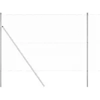 vidaXL Bodenmontierter Sechseckzaun 50 x 1,5 m Verzinkter Stahl Silber